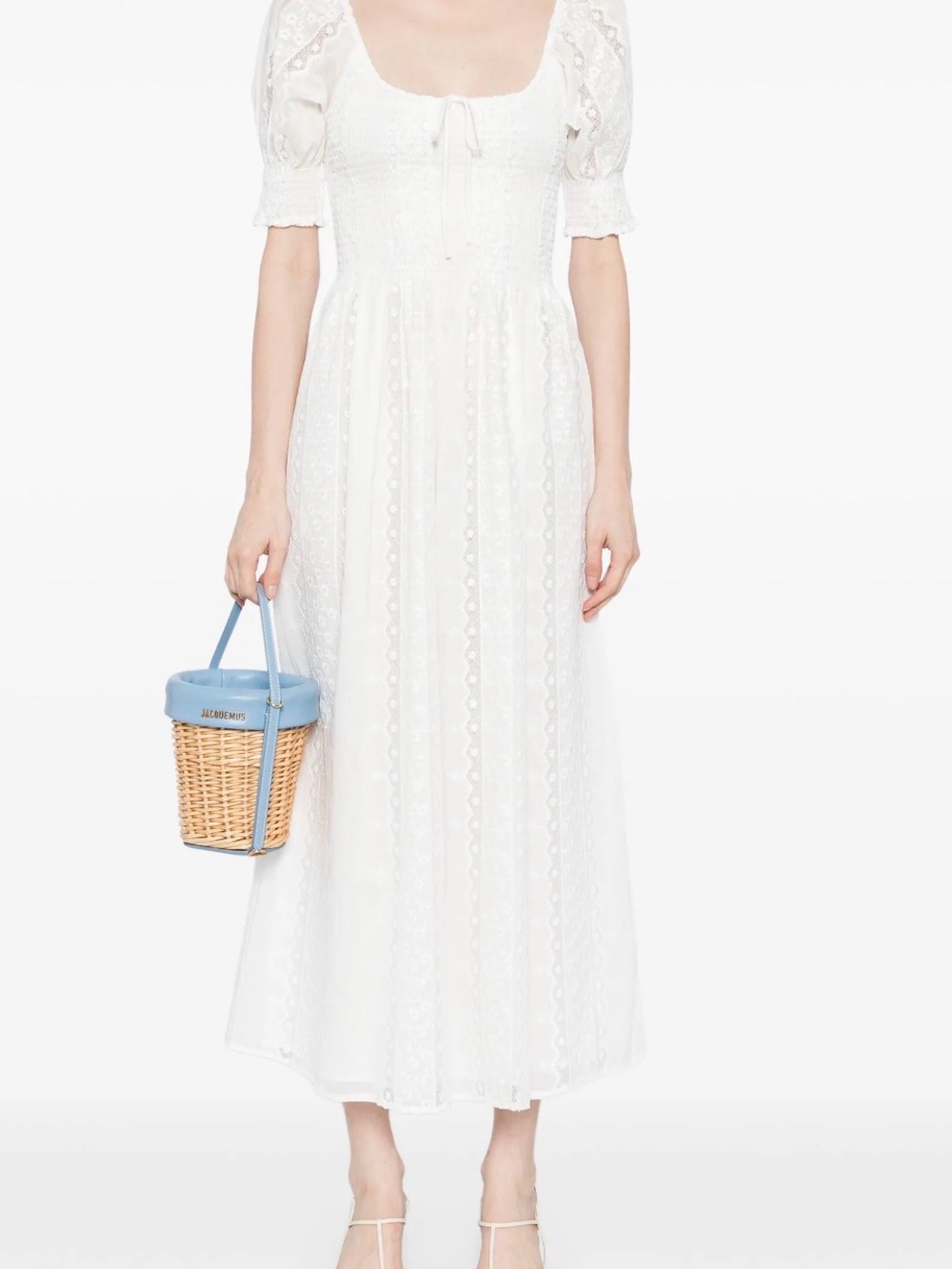 Hill House Madeline Nap Dress in White Broderie Voile